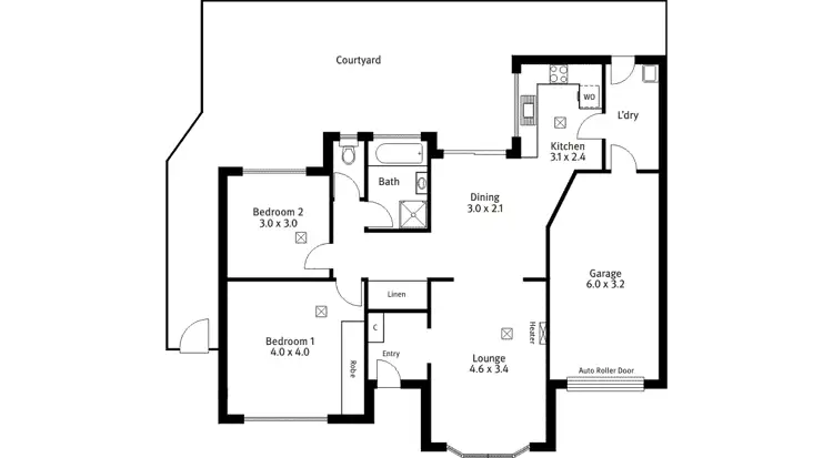 Floorplan of Homely unit listing, 2/27 Dunrobin Road, Hove SA 5048