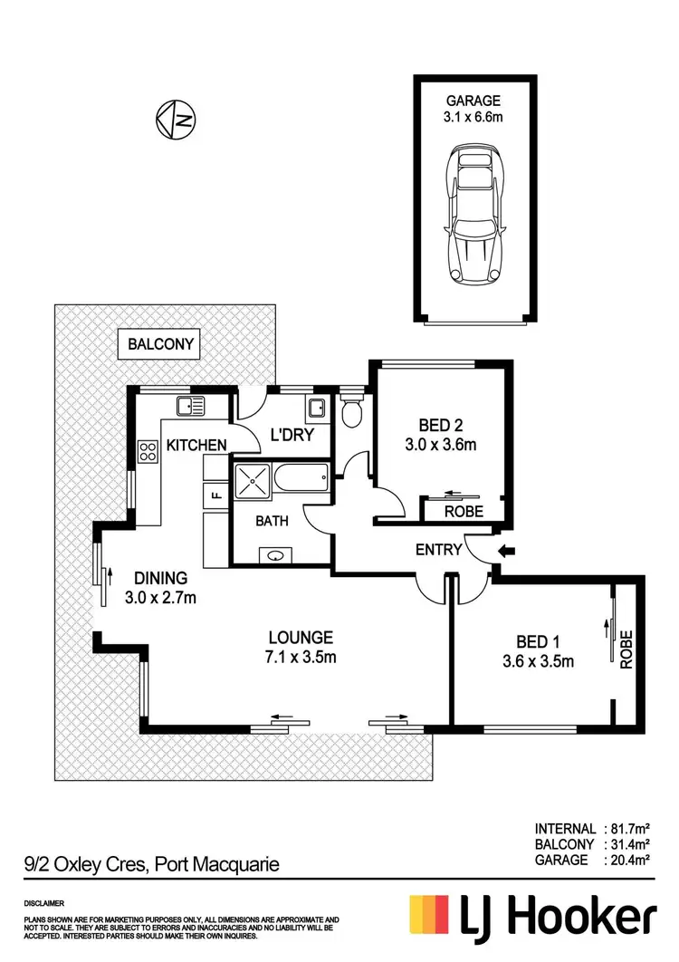 Floorplan of Homely unit listing, 9/2 Oxley Crescent, Port Macquarie NSW 2444