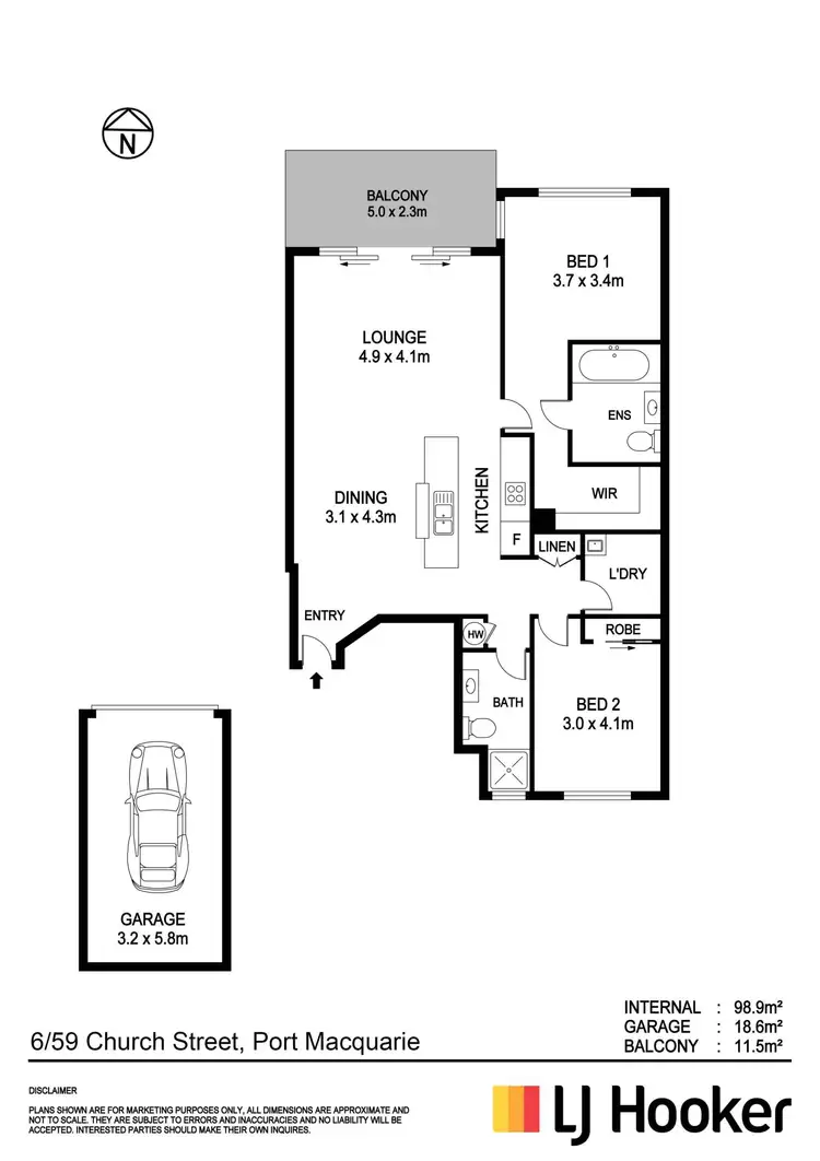 Floorplan of Homely unit listing, 6/59 Church Street, Port Macquarie NSW 2444