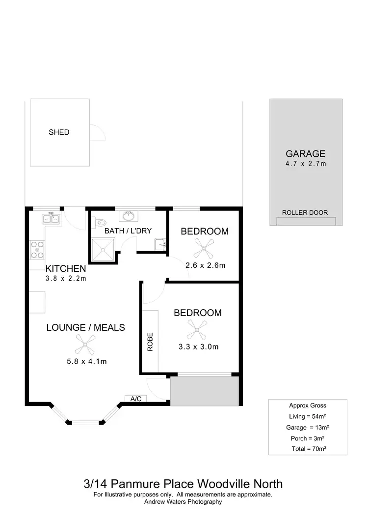 Floorplan of Homely unit listing, 3/14 Panmure Place, Woodville North SA 5012