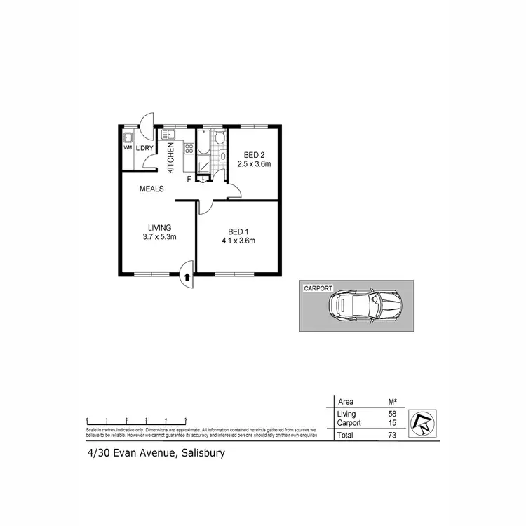 Floorplan of Homely unit listing, 4/30 Evan Avenue, Salisbury SA 5108