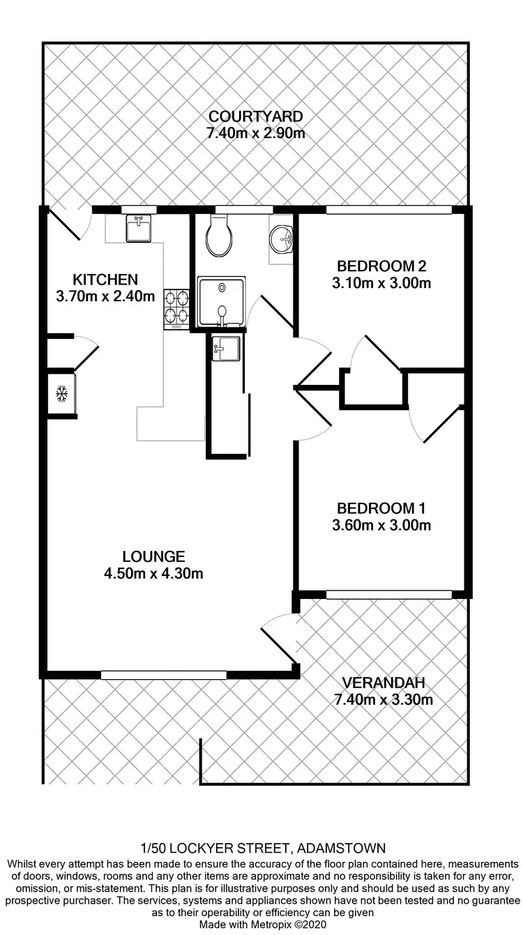 Floorplan of Homely unit listing, Unit 1/50 Lockyer Street, Adamstown NSW 2289