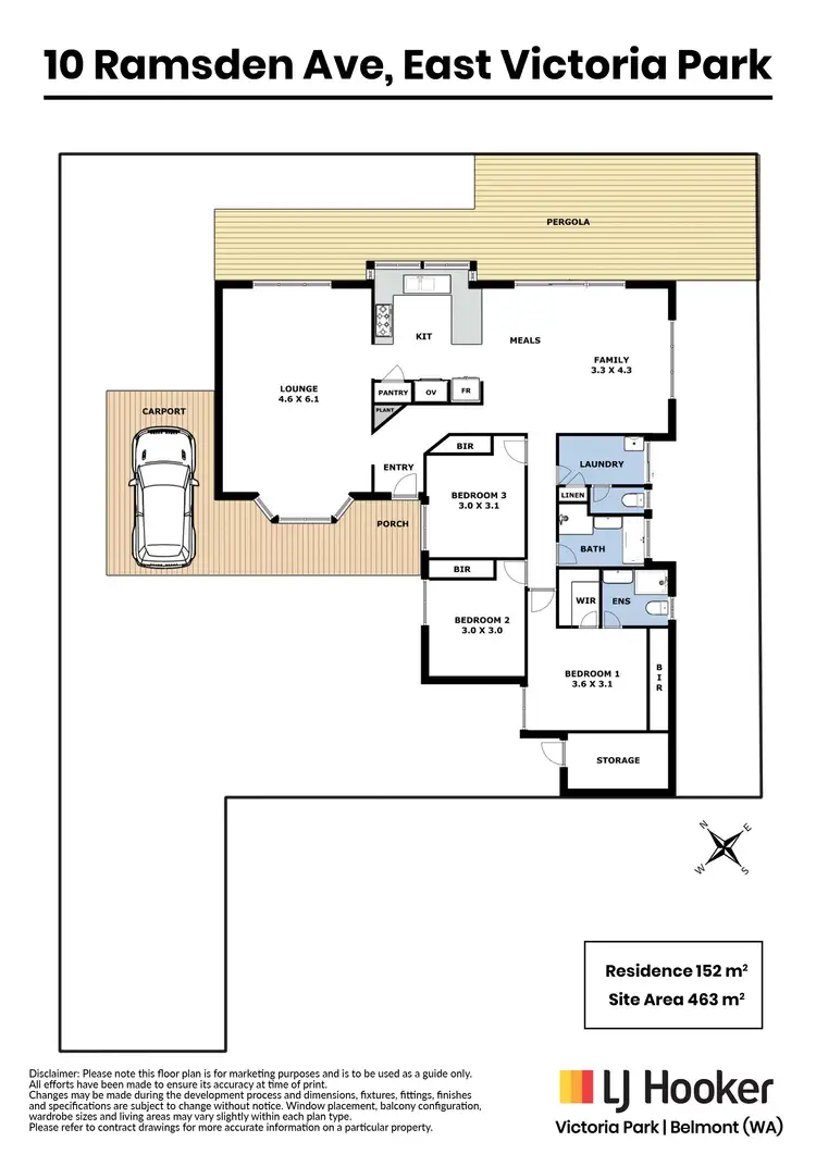 Floorplan of Homely semi-detached listing, 10 Ramsden Avenue, East Victoria Park WA 6101