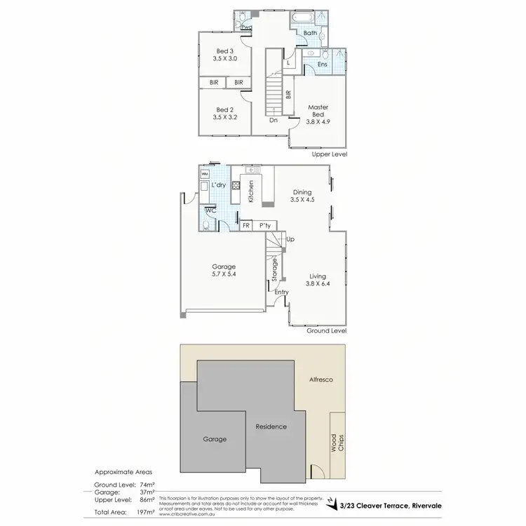 Floorplan of Homely townhouse listing, 3/23 Cleaver Terrace, Rivervale WA 6103