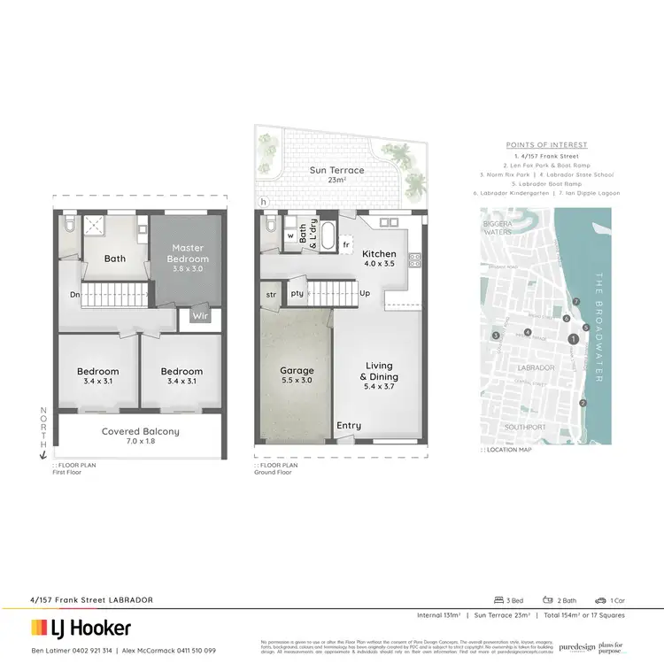 Floorplan of Homely townhouse listing, 4/157 Frank Street, Labrador QLD 4215