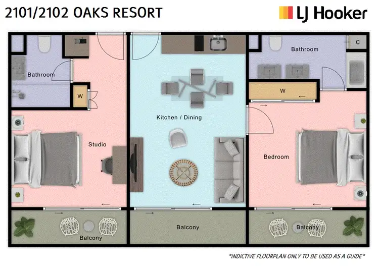 Floorplan of Homely unit listing, 2101 Oaks Resort/87-109 Port Douglas Road, Port Douglas QLD 4877
