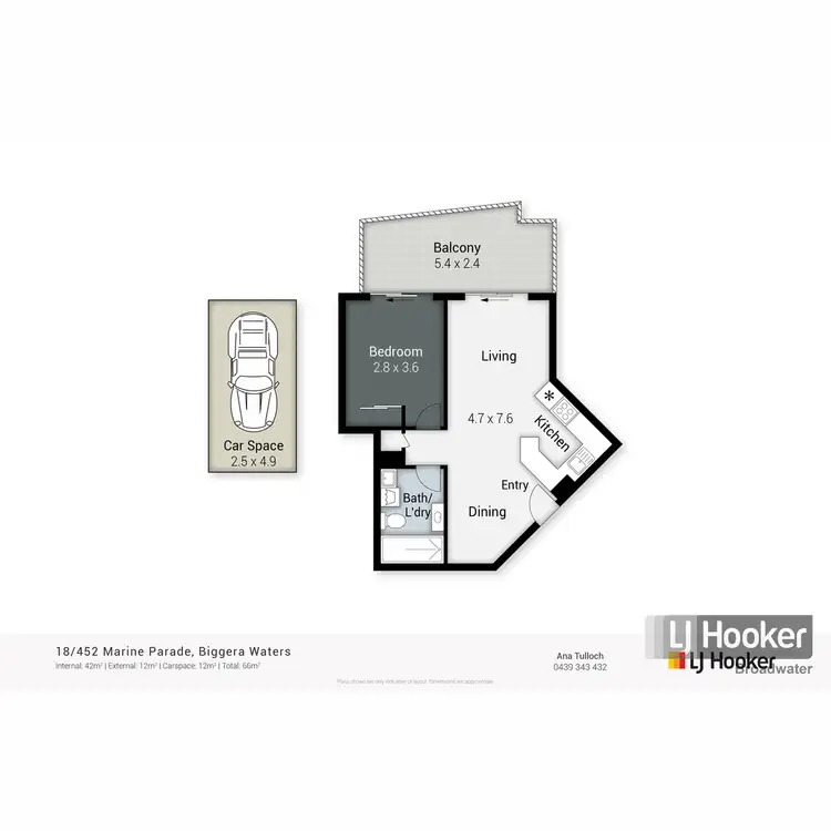 Floorplan of Homely unit listing, 18/452 Marine Parade, Biggera Waters QLD 4216