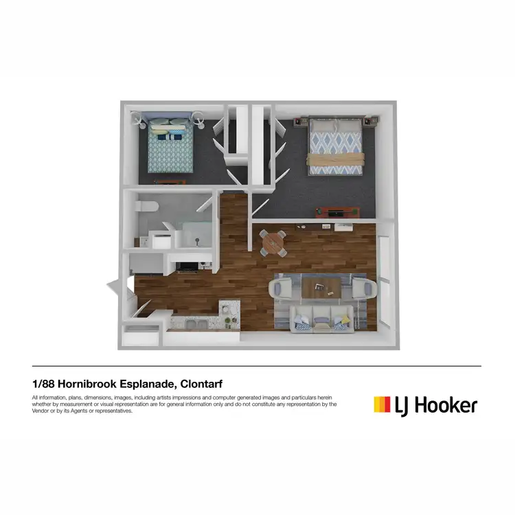 Floorplan of Homely block of units listing, 1,2,3/88 Hornibrook Esplanade, Clontarf QLD 4019