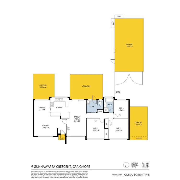 Floorplan of Homely house listing, 9 Gunnawarra Crescent, Craigmore SA 5114