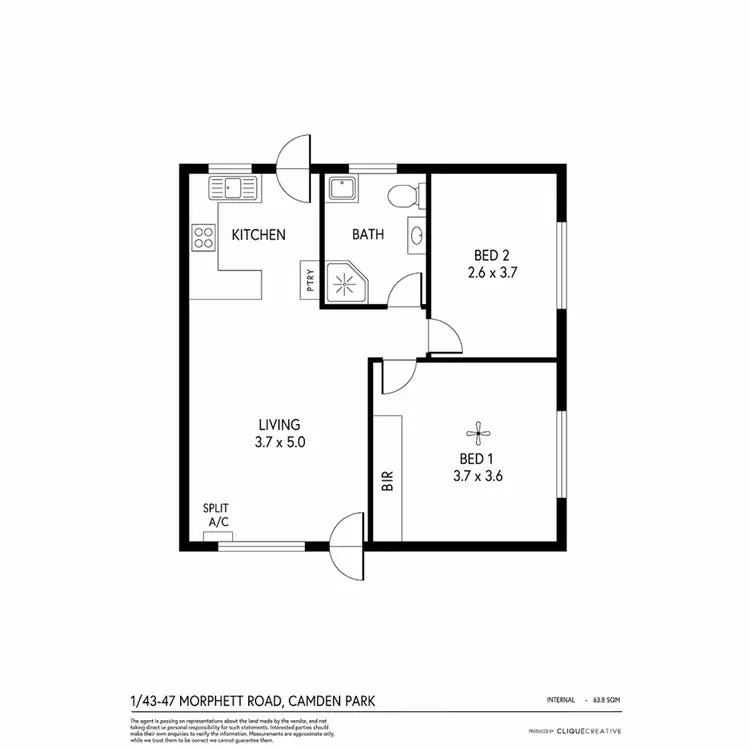 Floorplan of Homely unit listing, 1/43-47 Morphett Road, Camden Park SA 5038