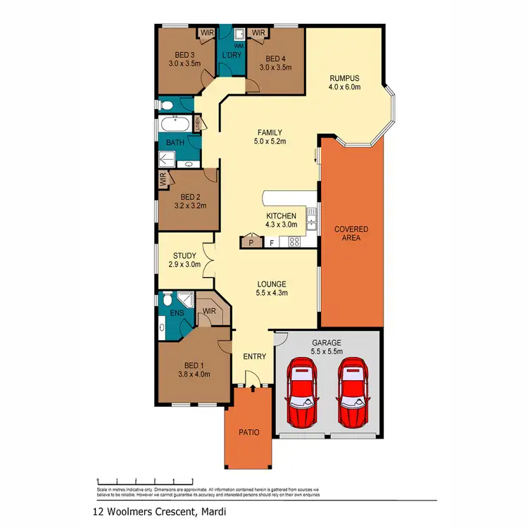 Floorplan of Homely house listing, 12 Woolmers Crescent, Mardi NSW 2259