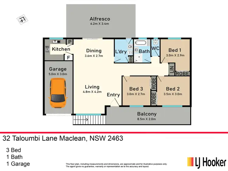 Floorplan of Homely retirement listing, 32 Taloumbi Lane, Maclean NSW 2463