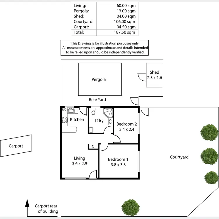 Floorplan of Homely unit listing, 1/16 Clifford Street, Brooklyn Park SA 5032