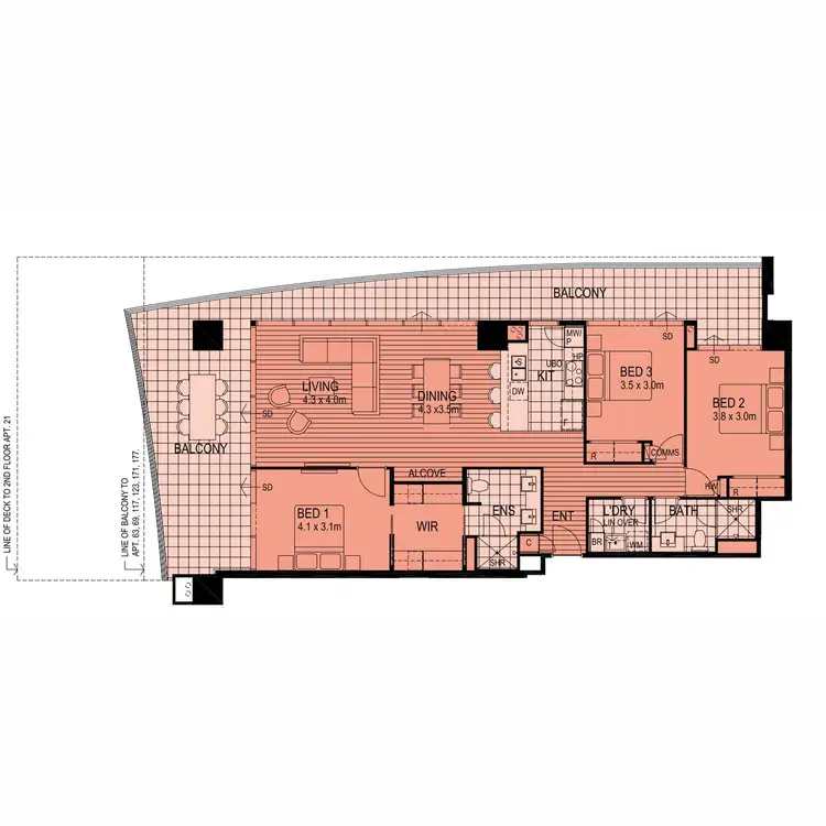 Floorplan of Homely apartment listing, 99/189 Adelaide Terrace, East Perth WA 6004