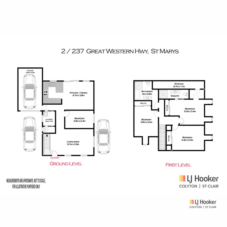 Floorplan of Homely townhouse listing, 2/237 Great Western Highway, St Marys NSW 2760