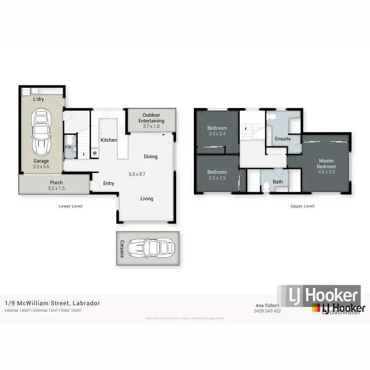 Floorplan of Homely villa listing, 1/9 McWilliam Close, Labrador QLD 4215