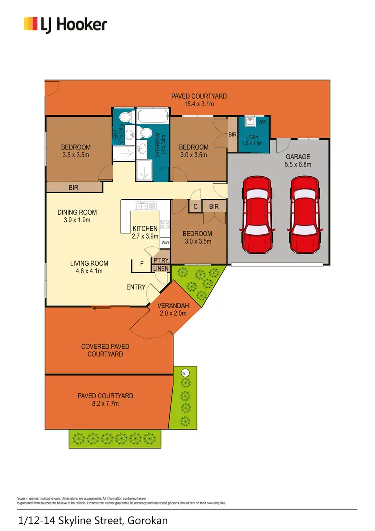 Floorplan of Homely semi-detached listing, 1/12-14 Skyline Street, Gorokan NSW 2263