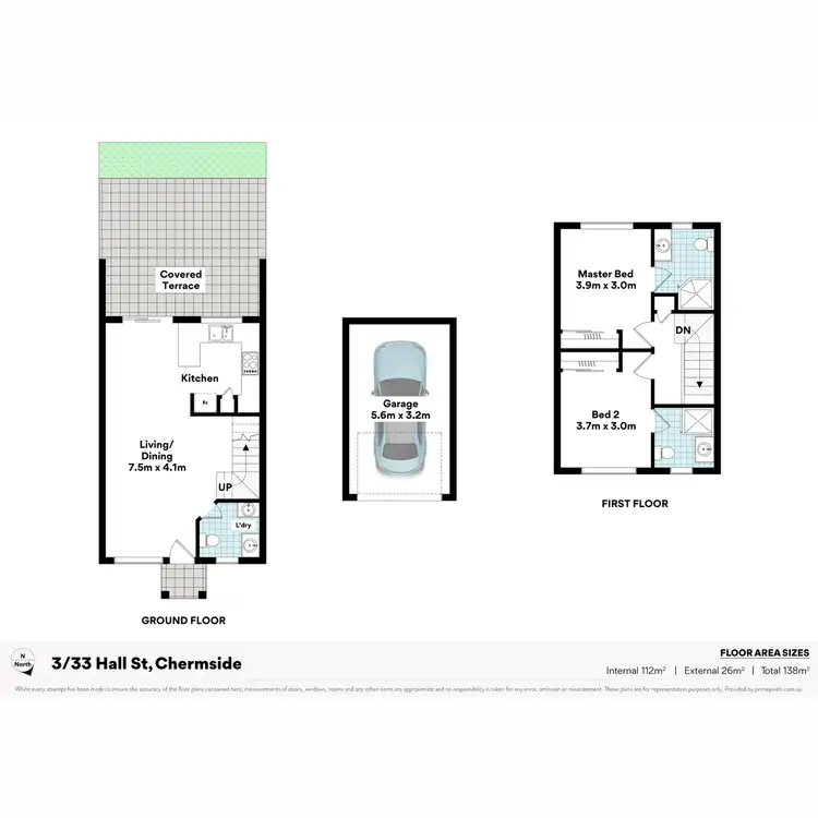 Floorplan of Homely townhouse listing, 2/33 Hall Street, Chermside QLD 4032