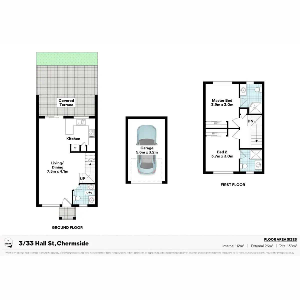 Floorplan of Homely townhouse listing, 2/33 Hall Street, Chermside QLD 4032