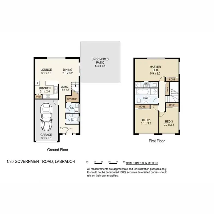 Floorplan of Homely unit listing, 1/30 Government Road, Labrador QLD 4215