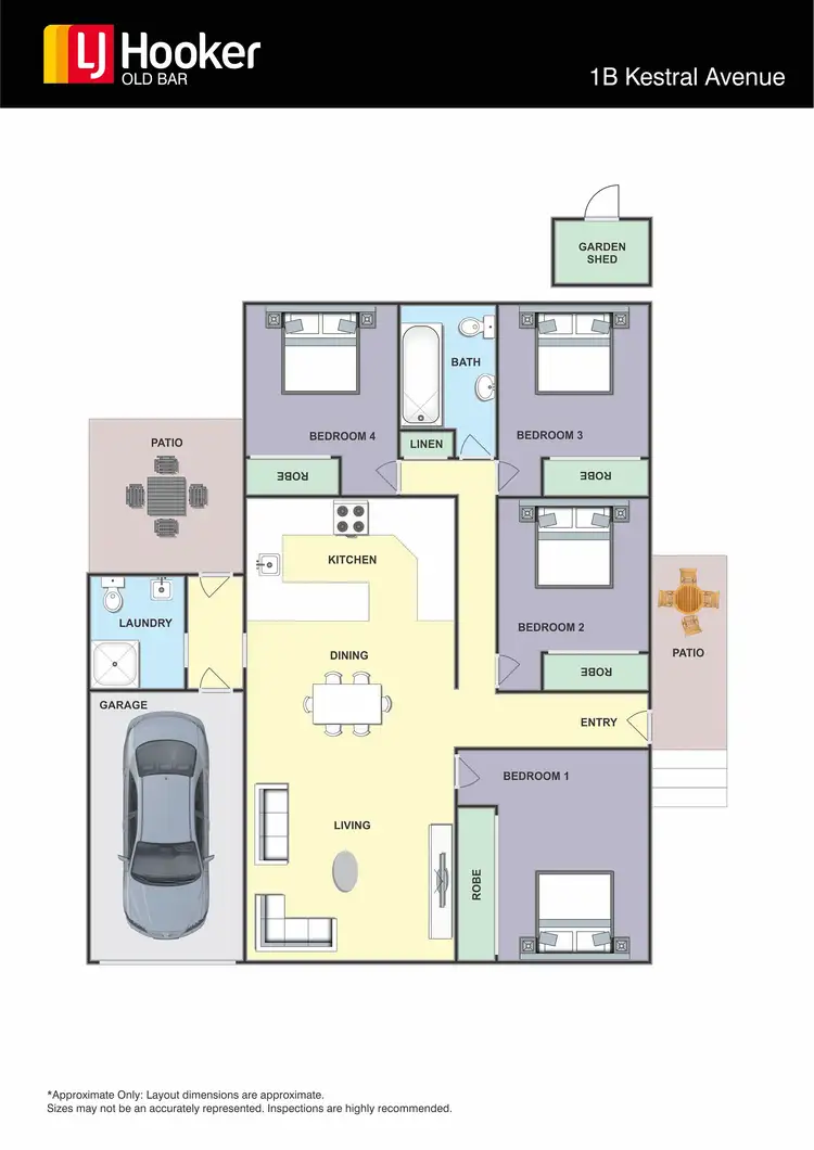 Floorplan of Homely semi-detached listing, 1B Kestrel Avenue, Old Bar NSW 2430