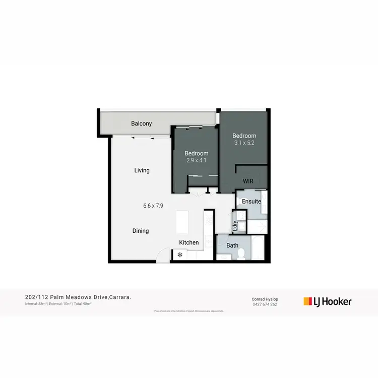 Floorplan of Homely unit listing, 202/112 Palm Meadows Drive, Carrara QLD 4211