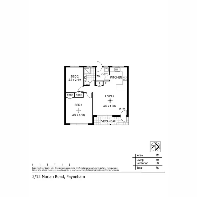 Floorplan of Homely unit listing, 2/12 Marian Road, Payneham SA 5070