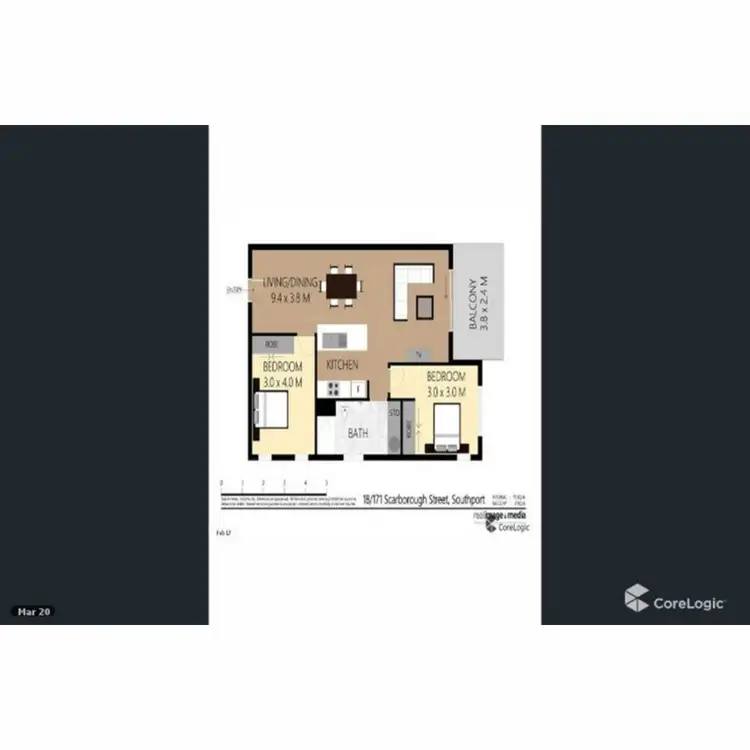 Floorplan of Homely apartment listing, 18/171 Scarborough Street, Southport QLD 4215