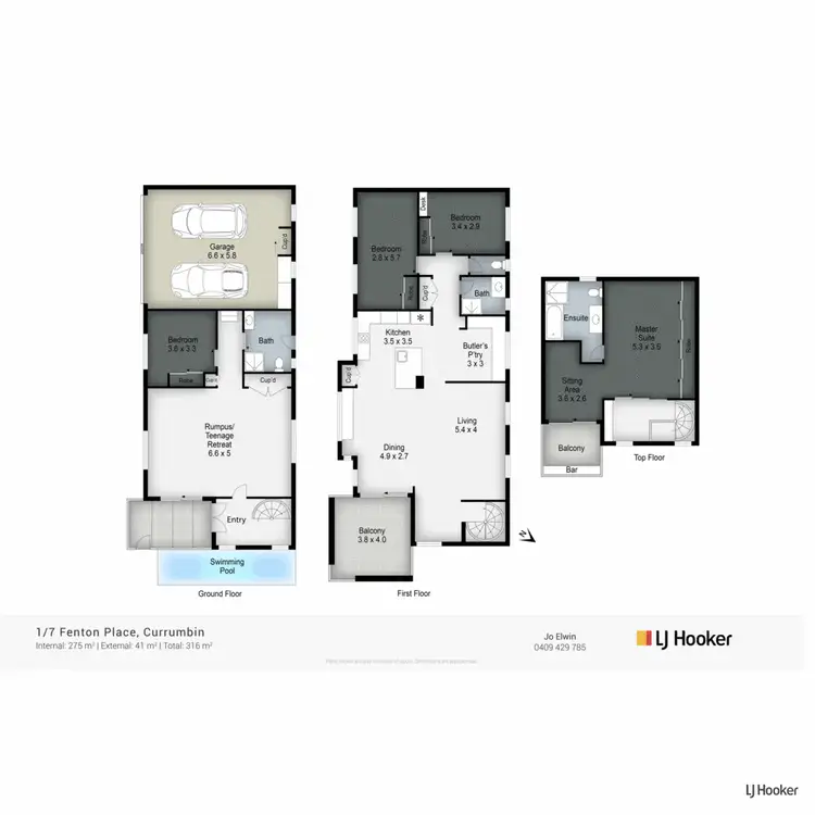 Floorplan of Homely townhouse listing, 1/7 Fenton Place, Currumbin QLD 4223