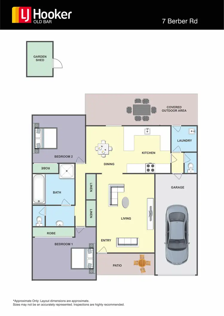 Floorplan of Homely semi-detached listing, 7 Berber Road, Old Bar NSW 2430