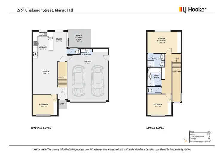 Floorplan of Homely semi-detached listing, 2/61 Challenor Street, Mango Hill QLD 4509