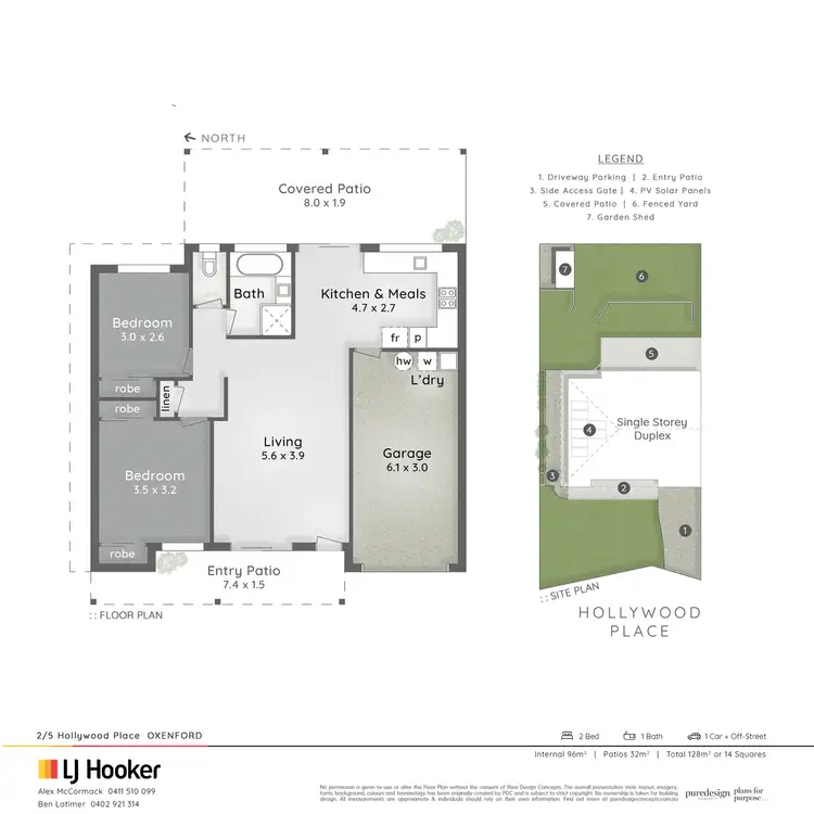 Floorplan of Homely semi-detached listing, 2/5 Hollywood Place, Oxenford QLD 4210