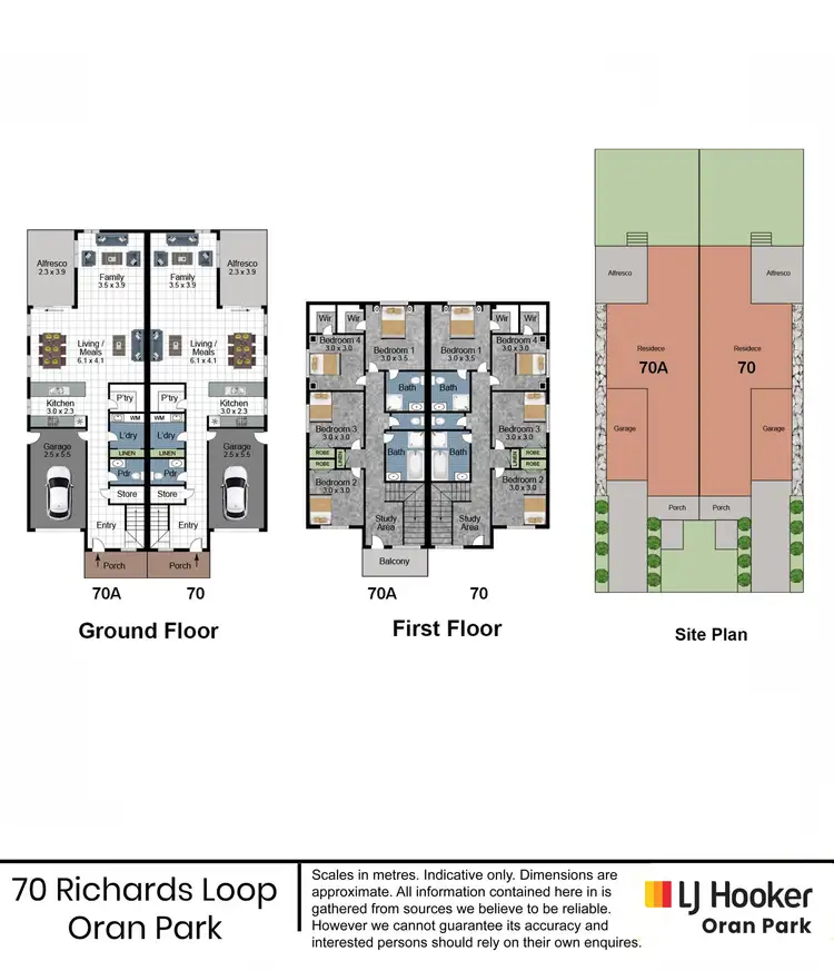 Floorplan of Homely semi-detached listing, 70 Richards Loop, Oran Park NSW 2570