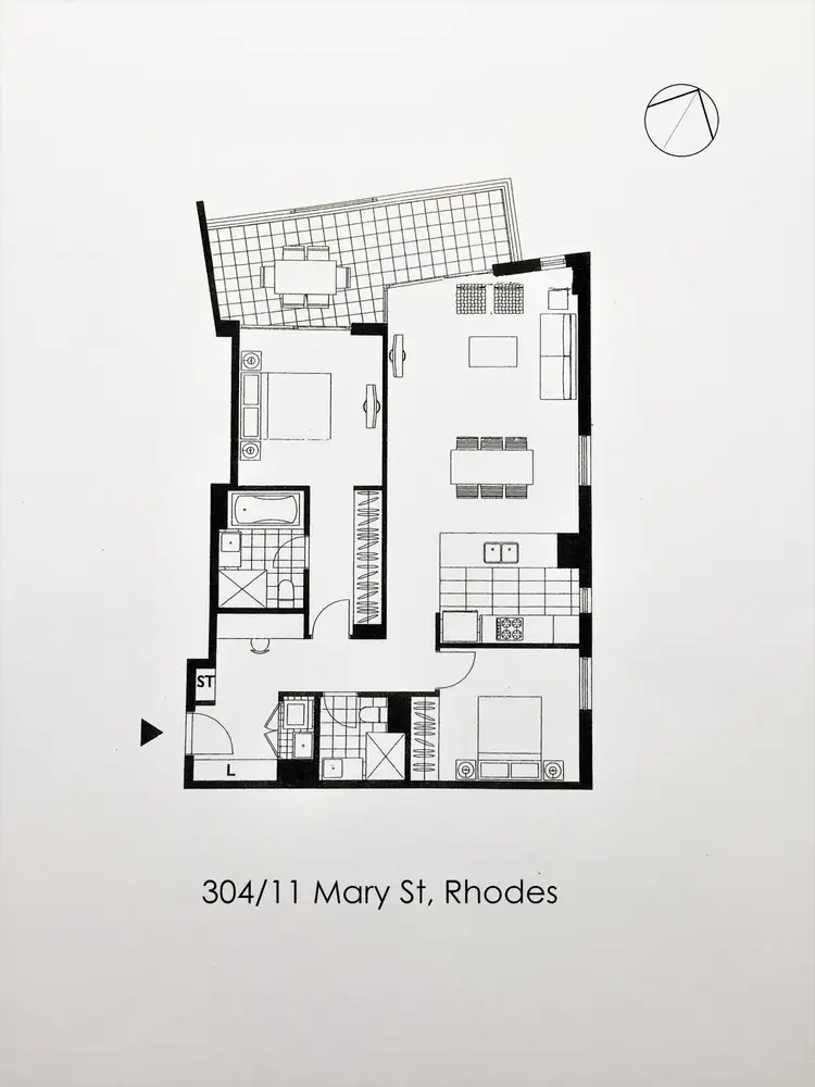 Floorplan of Homely apartment listing, 304/11 Mary Street, Rhodes NSW 2138