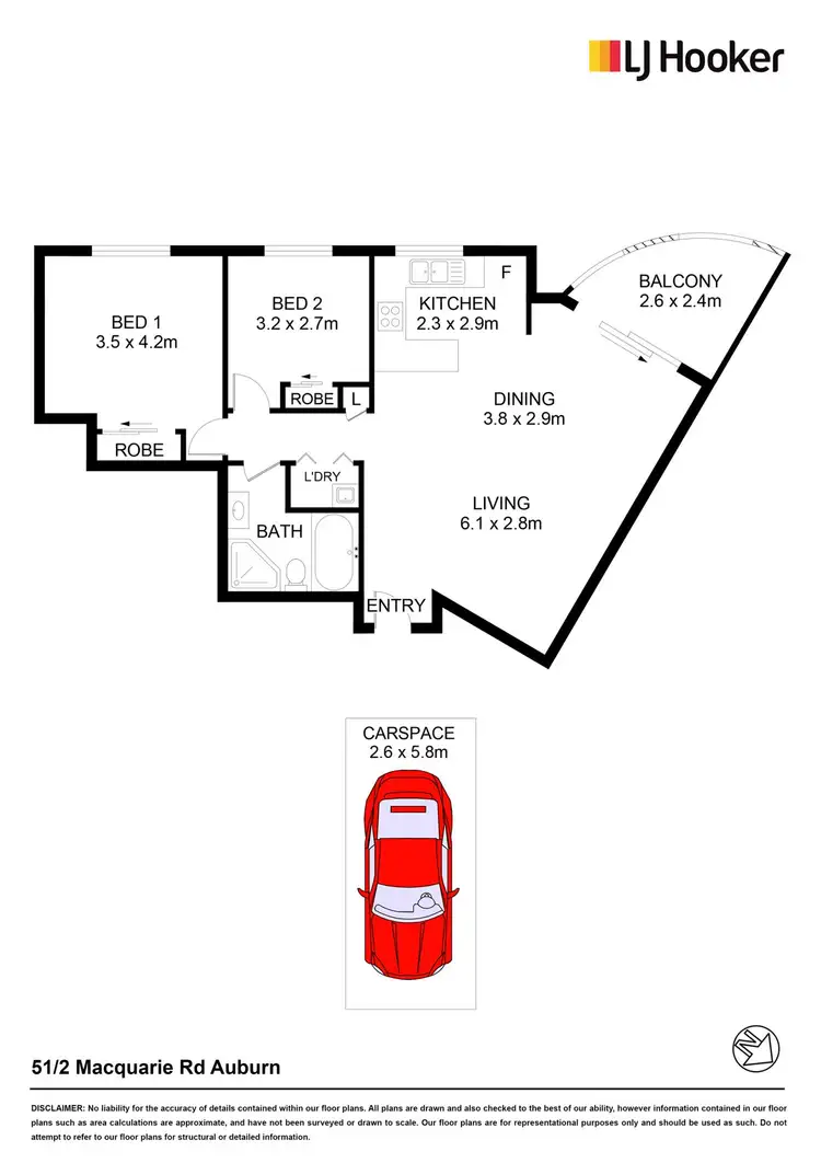 Floorplan of Homely apartment listing, 51/2 Macquarie Rd, Auburn NSW 2144