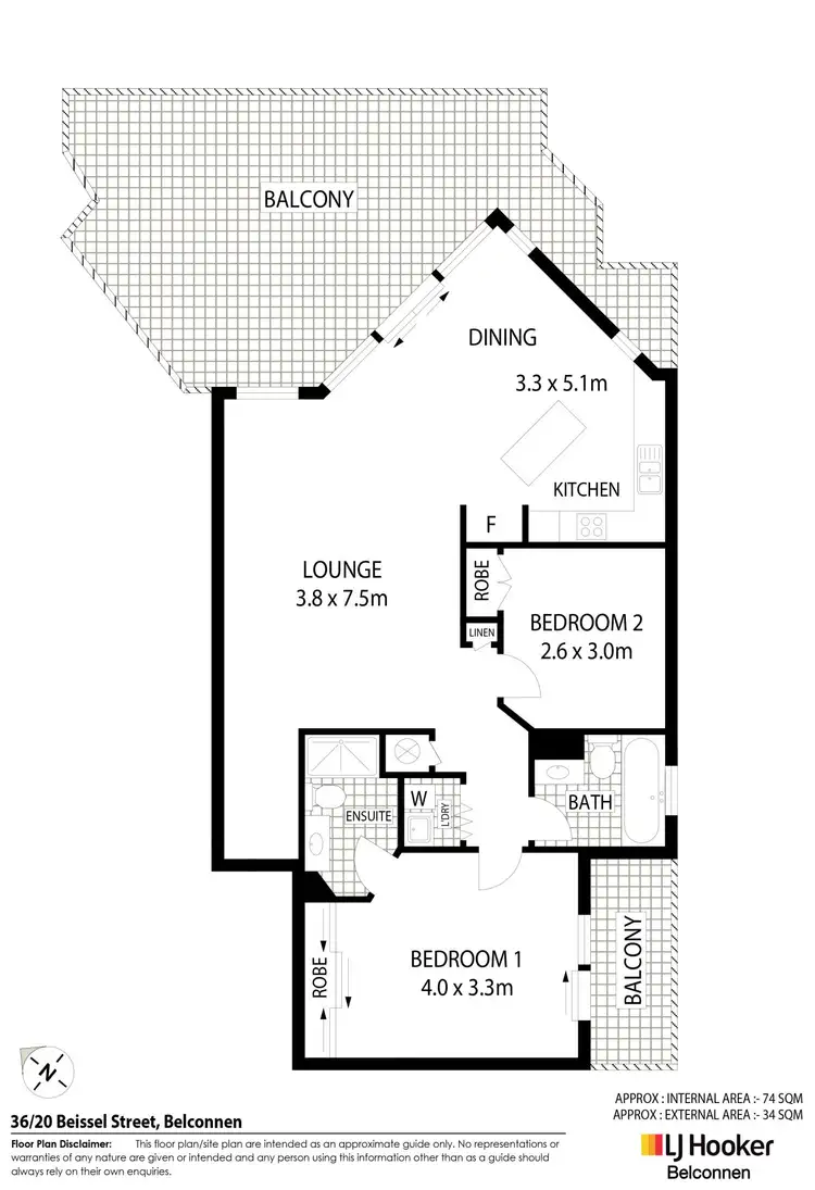 Floorplan of Homely apartment listing, 36/20 Beissel Street, Belconnen ACT 2617