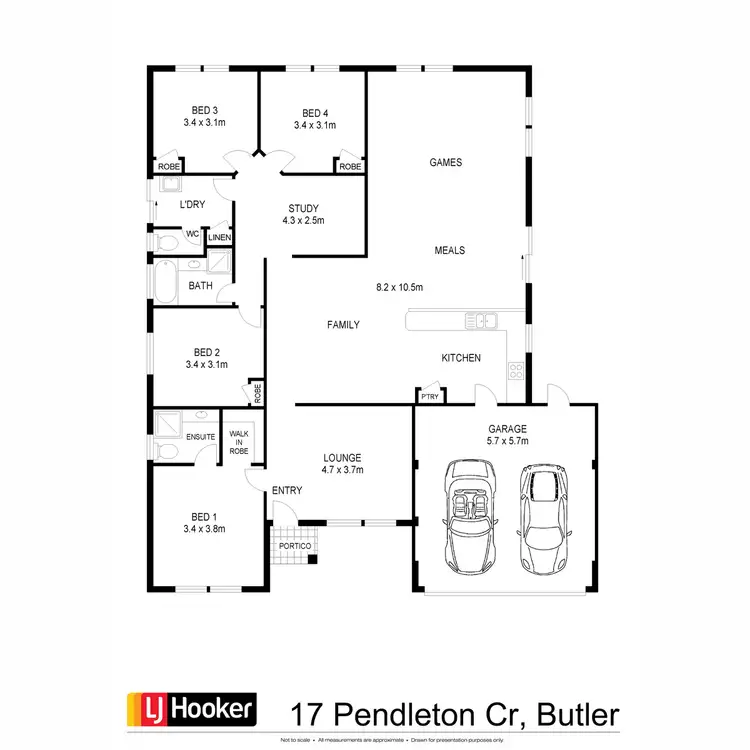 Floorplan of Homely house listing, 17 Pendleton Crescent, Butler WA 6036