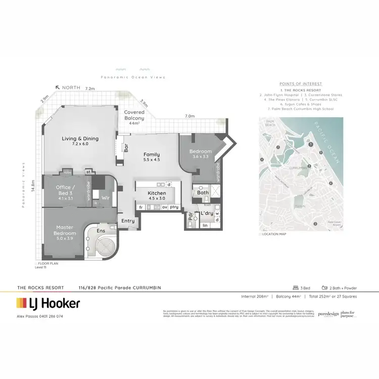 Floorplan of Homely apartment listing, The Penthouse/828 Pacific Parade, Currumbin QLD 4223