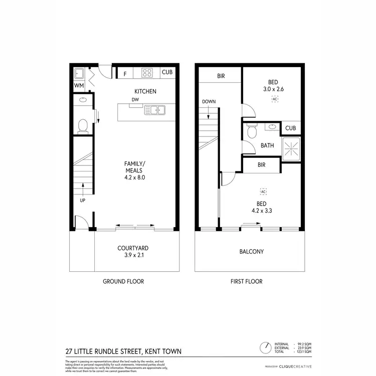 Floorplan of Homely townhouse listing, 27 Little Rundle Street, Kent Town SA 5067