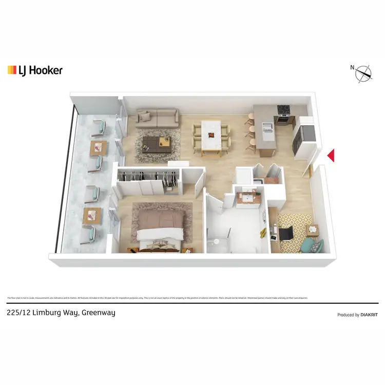 Floorplan of Homely apartment listing, 225/12 Limburg Way, Greenway ACT 2900