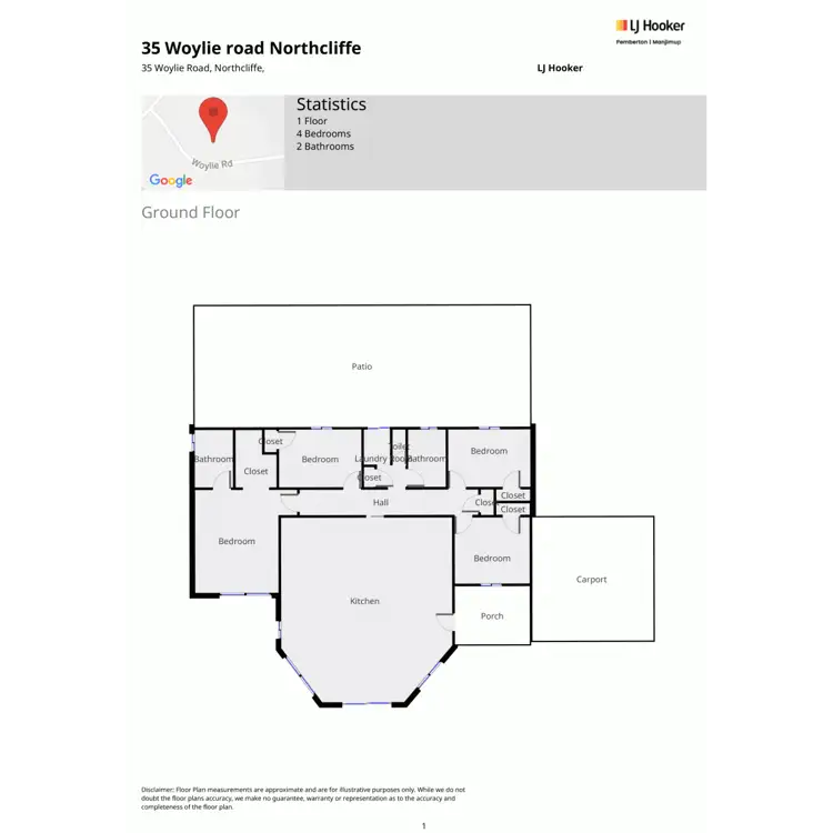 Floorplan of Homely house listing, 35 Woylie Road, Northcliffe WA 6262