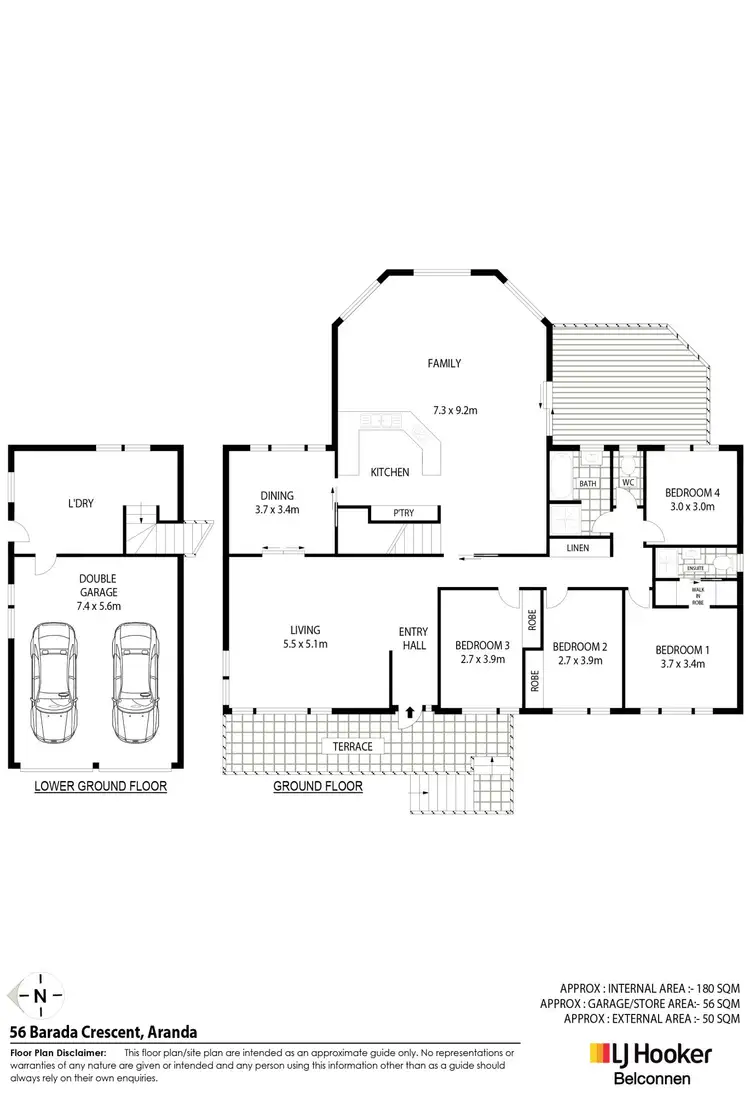 Floorplan of Homely house listing, 56 Barada Crescent, Aranda ACT 2614