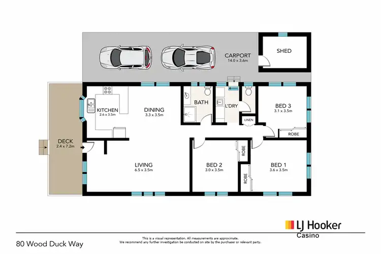 Floorplan of Homely house listing, 80 Wood Duck Way/69 Light Street, Casino NSW 2470