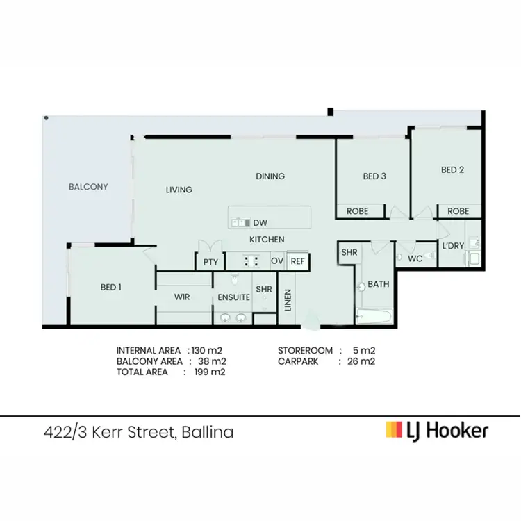 Floorplan of Homely apartment listing, 422/3 Kerr Street, Ballina NSW 2478