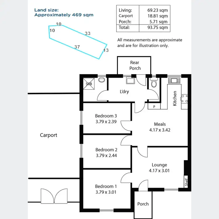 Floorplan of Homely semi-detached listing, 25 Perth Street, Ferryden Park SA 5010