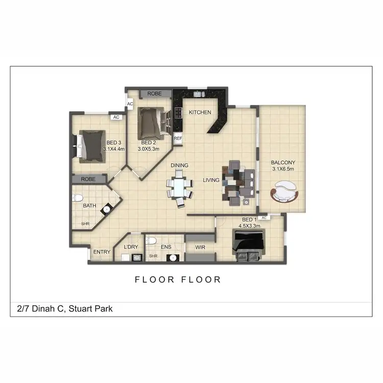 Floorplan of Homely apartment listing, 2/7 Dinah Court, Stuart Park NT 820