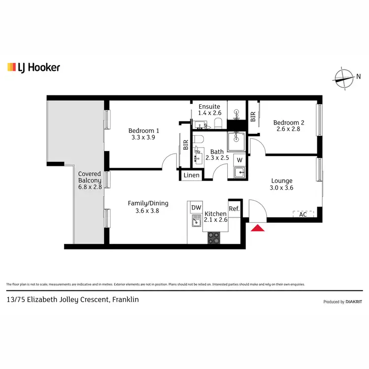 Floorplan of Homely apartment listing, 13/75 Elizabeth Jolley Cresent, Franklin ACT 2913