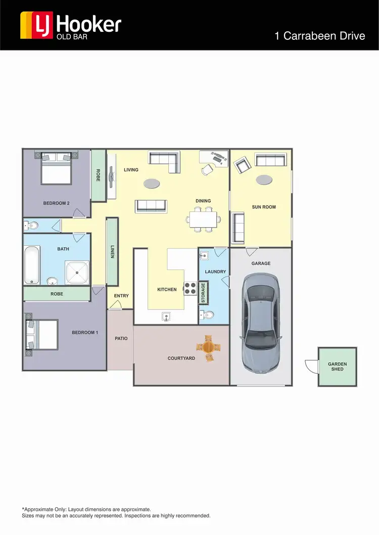 Floorplan of Homely semi-detached listing, 1 Carrabeen Drive, Old Bar NSW 2430