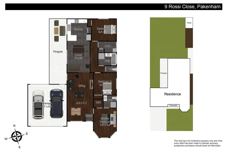 Floorplan of Homely house listing, 9 Rossi Close, Pakenham VIC 3810