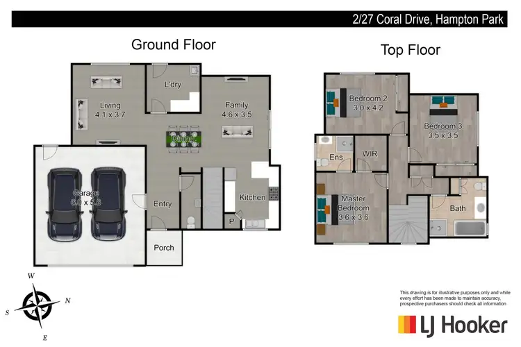 Floorplan of Homely unit listing, 2/27-33 Coral Drive, Hampton Park VIC 3976